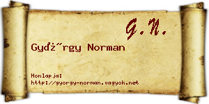 György Norman névjegykártya